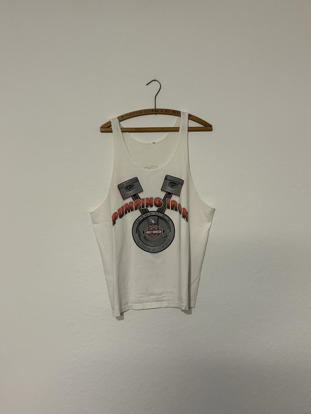 Vintage 1990s Harley-Davidson "Pumping Iron" Men's TankTop Biker Muscle Tee L